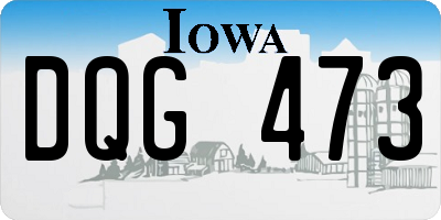 IA license plate DQG473