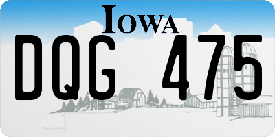 IA license plate DQG475