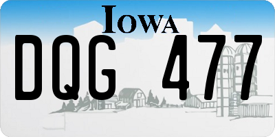 IA license plate DQG477