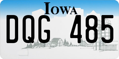 IA license plate DQG485