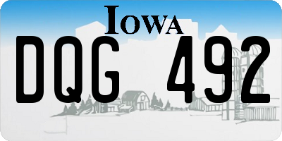 IA license plate DQG492