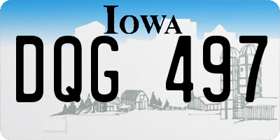 IA license plate DQG497