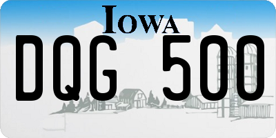 IA license plate DQG500