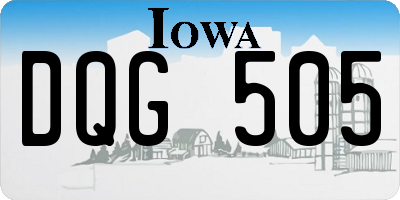 IA license plate DQG505