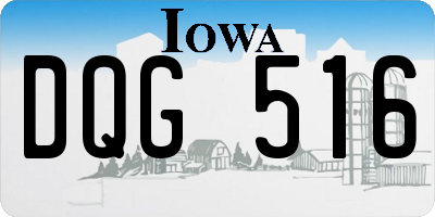 IA license plate DQG516