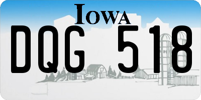 IA license plate DQG518