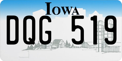 IA license plate DQG519
