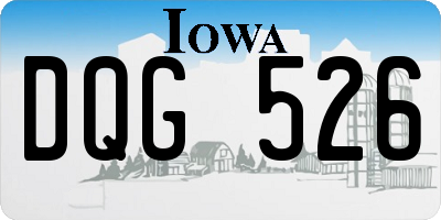 IA license plate DQG526