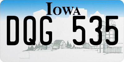 IA license plate DQG535