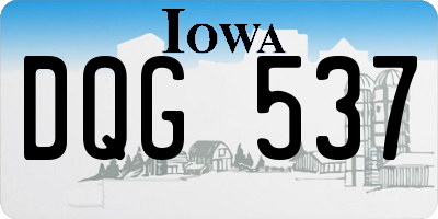 IA license plate DQG537
