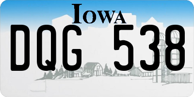 IA license plate DQG538