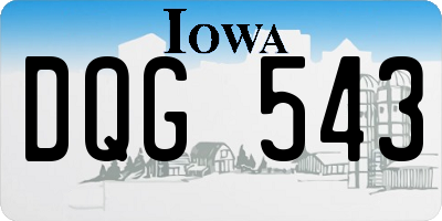 IA license plate DQG543