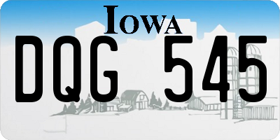 IA license plate DQG545