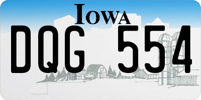 IA license plate DQG554