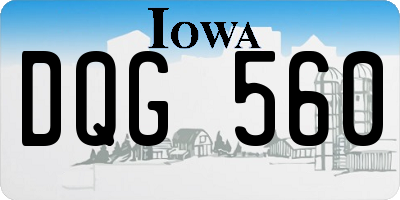 IA license plate DQG560