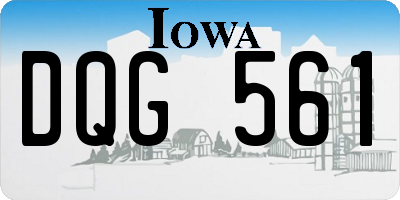IA license plate DQG561