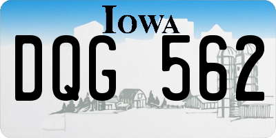 IA license plate DQG562