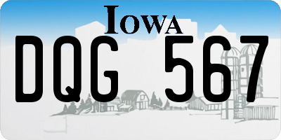 IA license plate DQG567