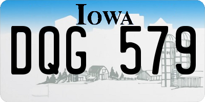 IA license plate DQG579