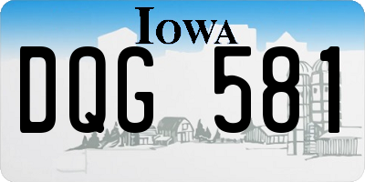 IA license plate DQG581