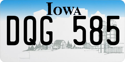 IA license plate DQG585