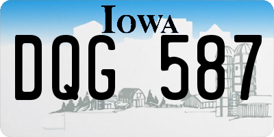 IA license plate DQG587