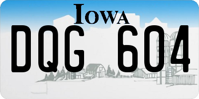 IA license plate DQG604