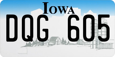 IA license plate DQG605