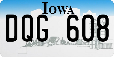 IA license plate DQG608