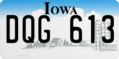 IA license plate DQG613