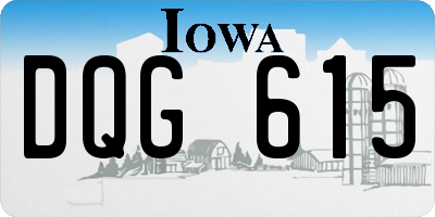 IA license plate DQG615