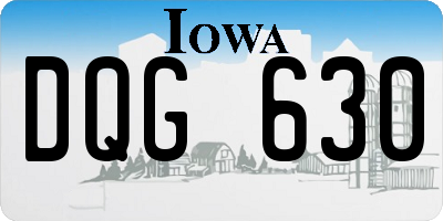IA license plate DQG630