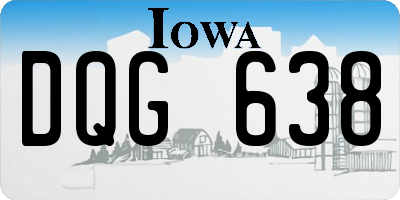 IA license plate DQG638
