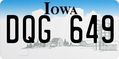 IA license plate DQG649