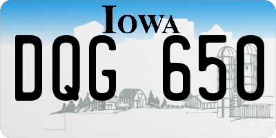 IA license plate DQG650