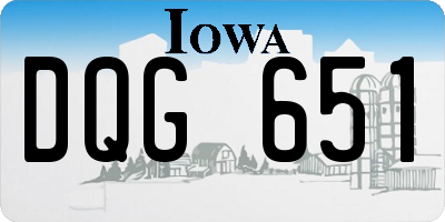 IA license plate DQG651
