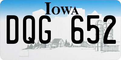 IA license plate DQG652