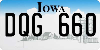 IA license plate DQG660