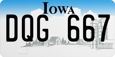 IA license plate DQG667