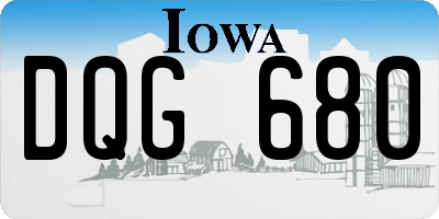 IA license plate DQG680