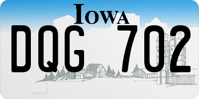 IA license plate DQG702