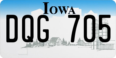 IA license plate DQG705