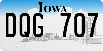 IA license plate DQG707