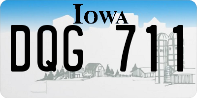 IA license plate DQG711