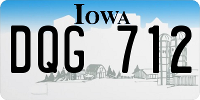 IA license plate DQG712