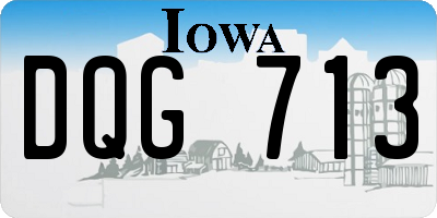 IA license plate DQG713