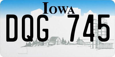 IA license plate DQG745