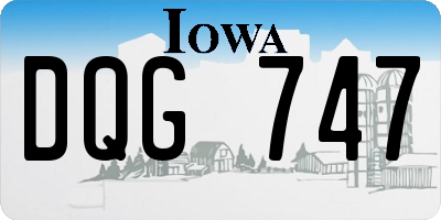 IA license plate DQG747