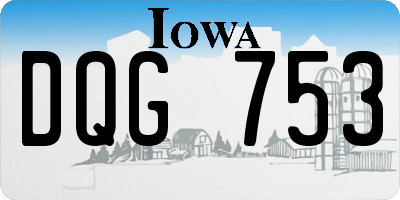 IA license plate DQG753