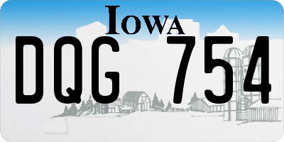 IA license plate DQG754